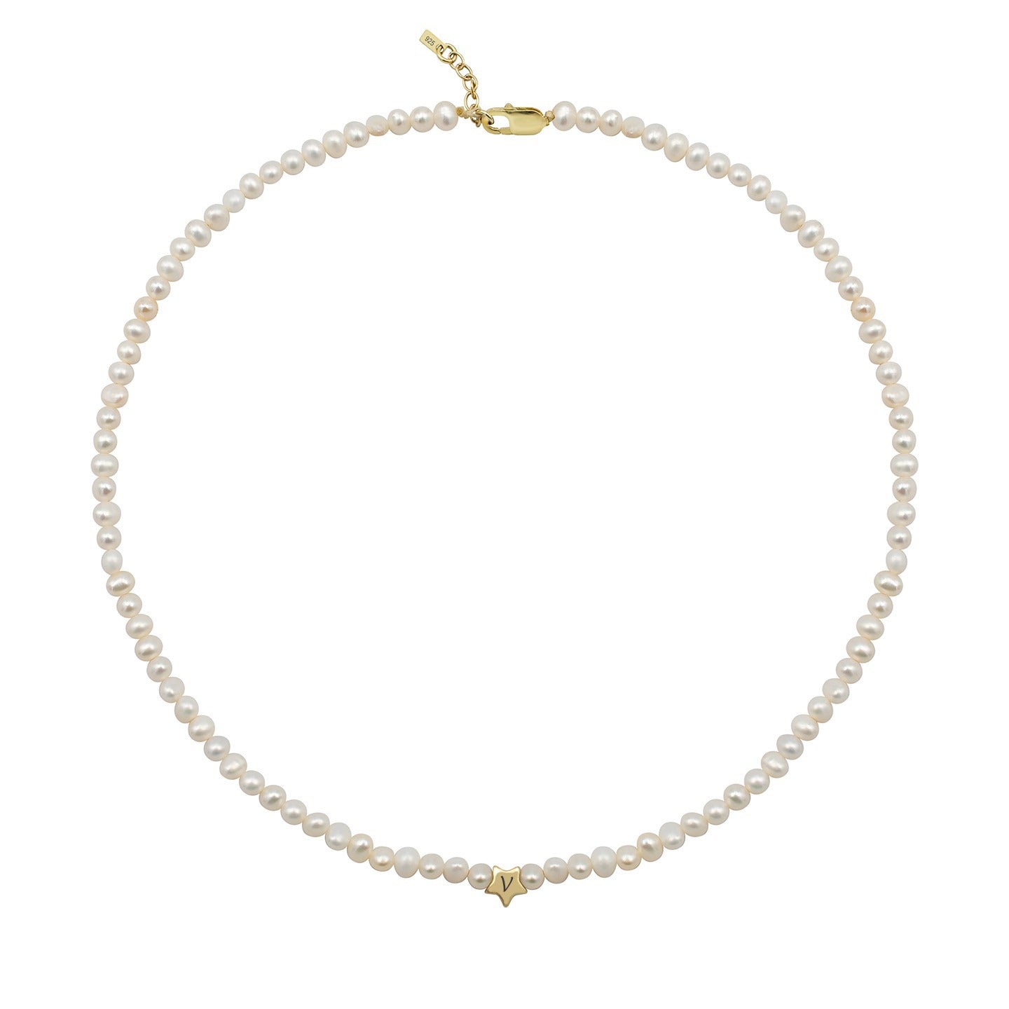 Colier perle argint Pearls of Wisdom - placat aur galben 18K
