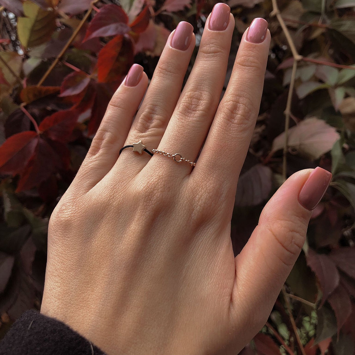 Inel snur reglabil argint stea Twinkle Star - placat aur galben 18K