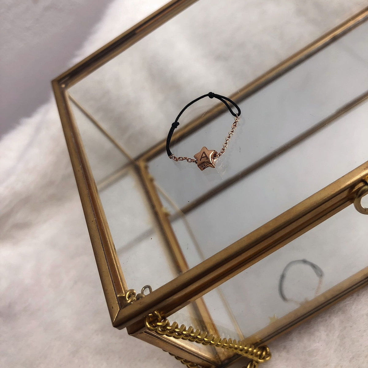 Inel snur reglabil argint stea Littl'Star - placat aur galben 18K