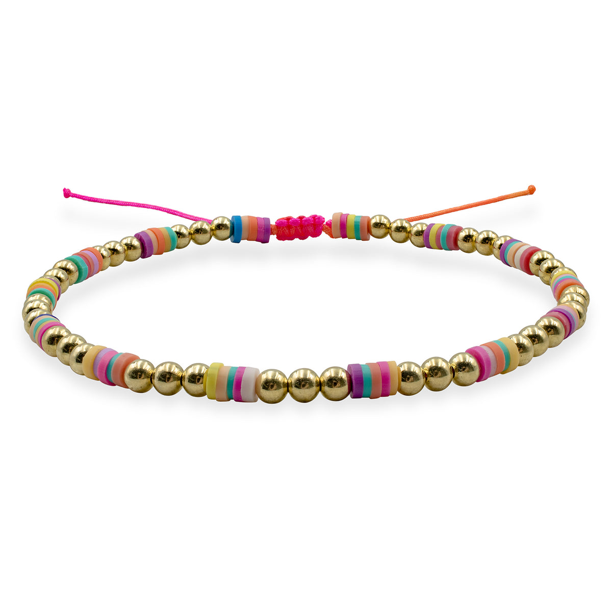 Bratara de picior argint Multicolor Summer Edition - placata aur galben 18K