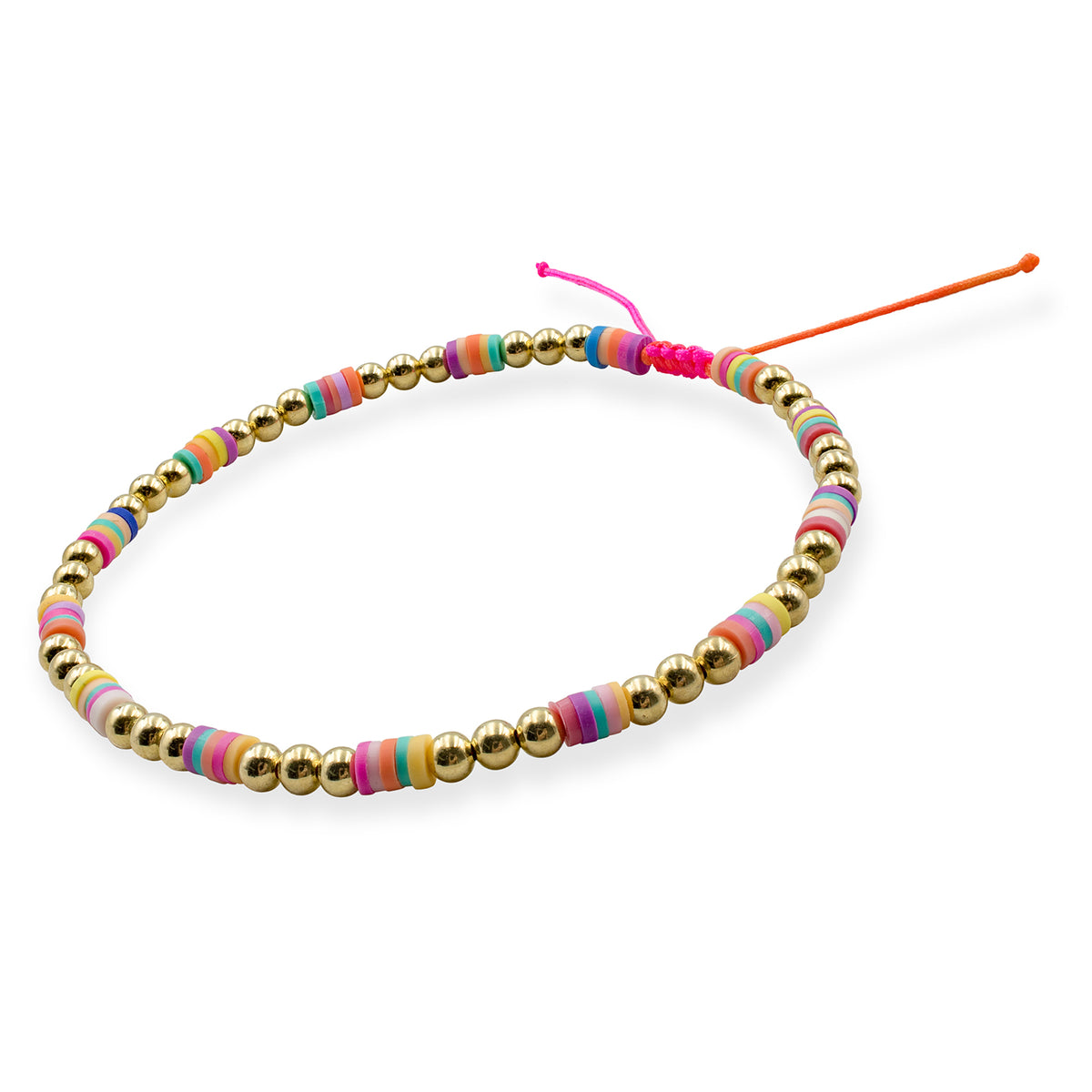 Bratara de picior argint Multicolor Summer Edition - placata aur galben 18K