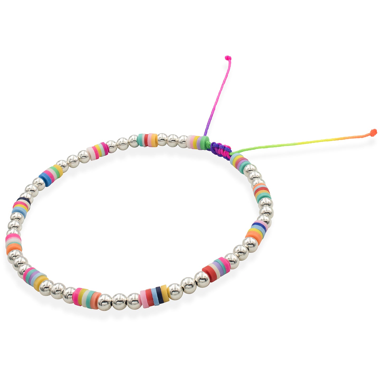 Bratara de picior argint Multicolor Summer Edition