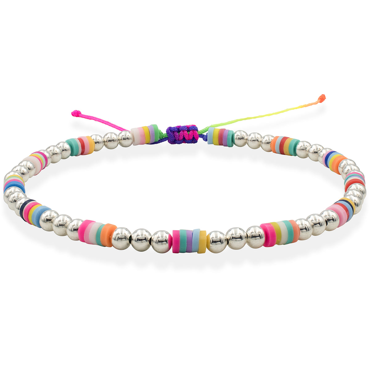 Bratara de picior argint Multicolor Summer Edition