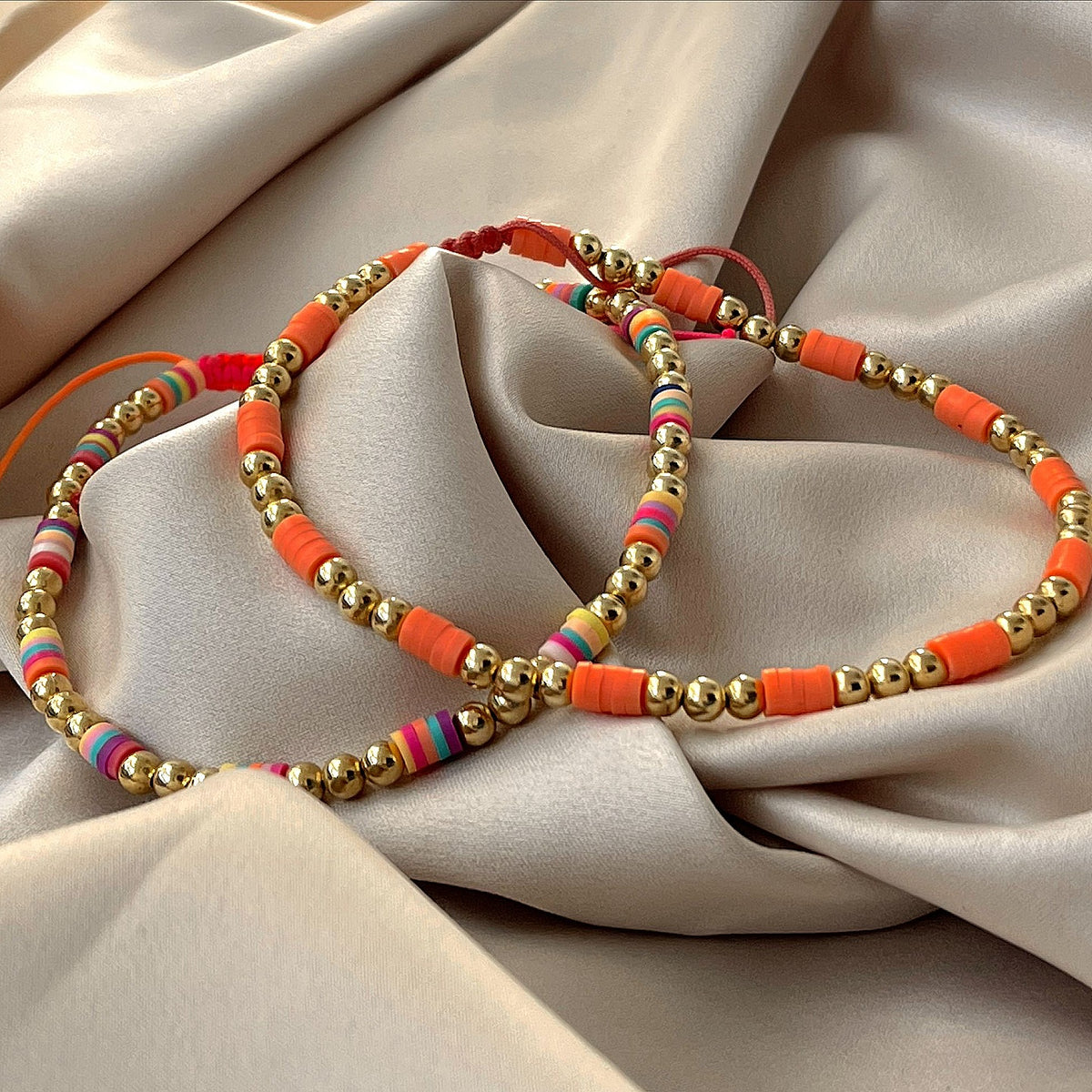 Bratara de picior argint Multicolor Summer Edition - placata aur galben 18K