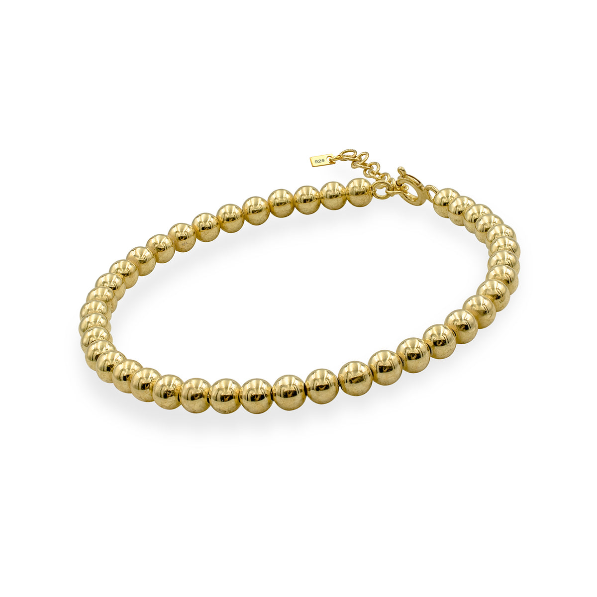 Bratara cu bilute argint Molecule Four - placata aur galben 18K