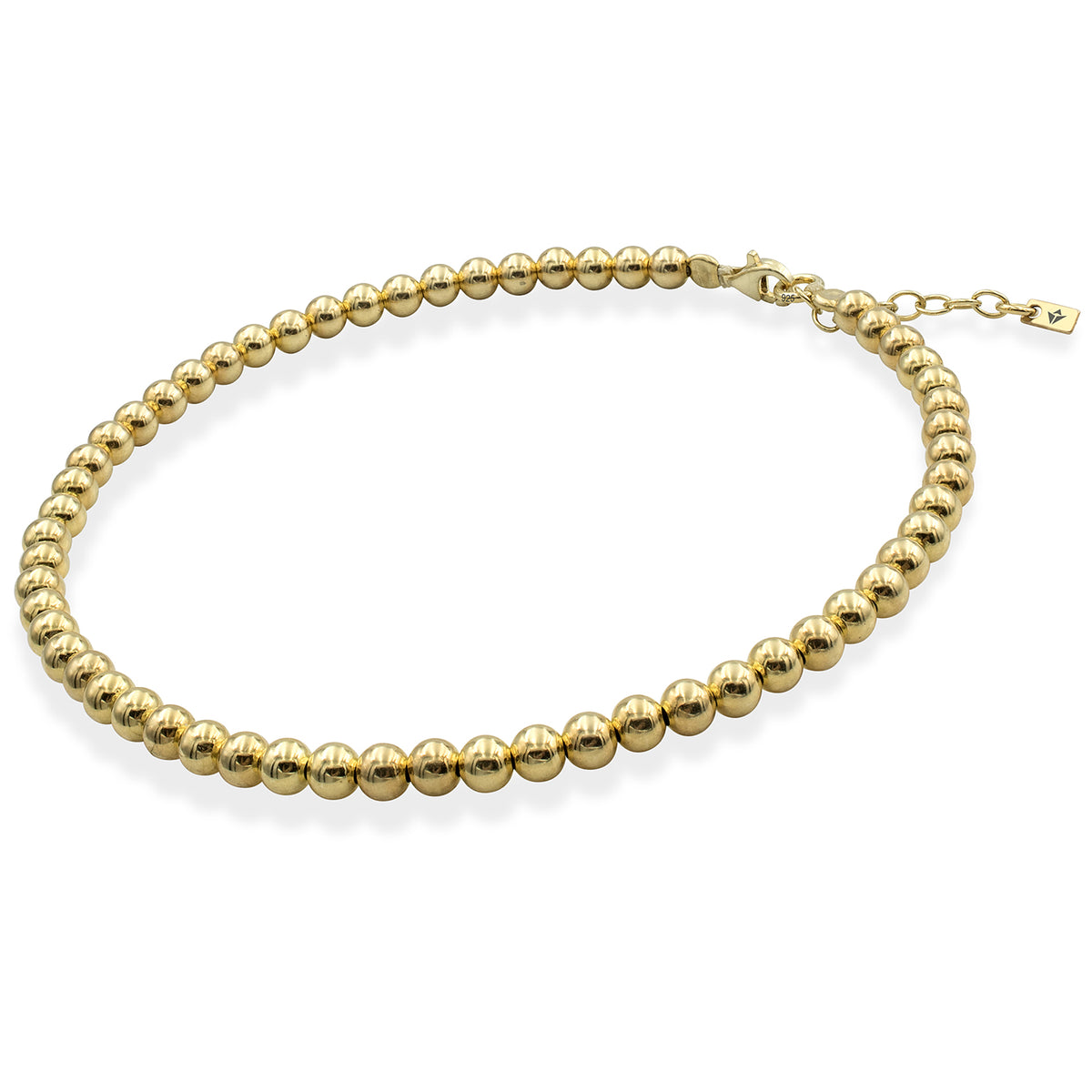 Bratara de picior argint cu bilute Four Particles - placata aur galben 18K