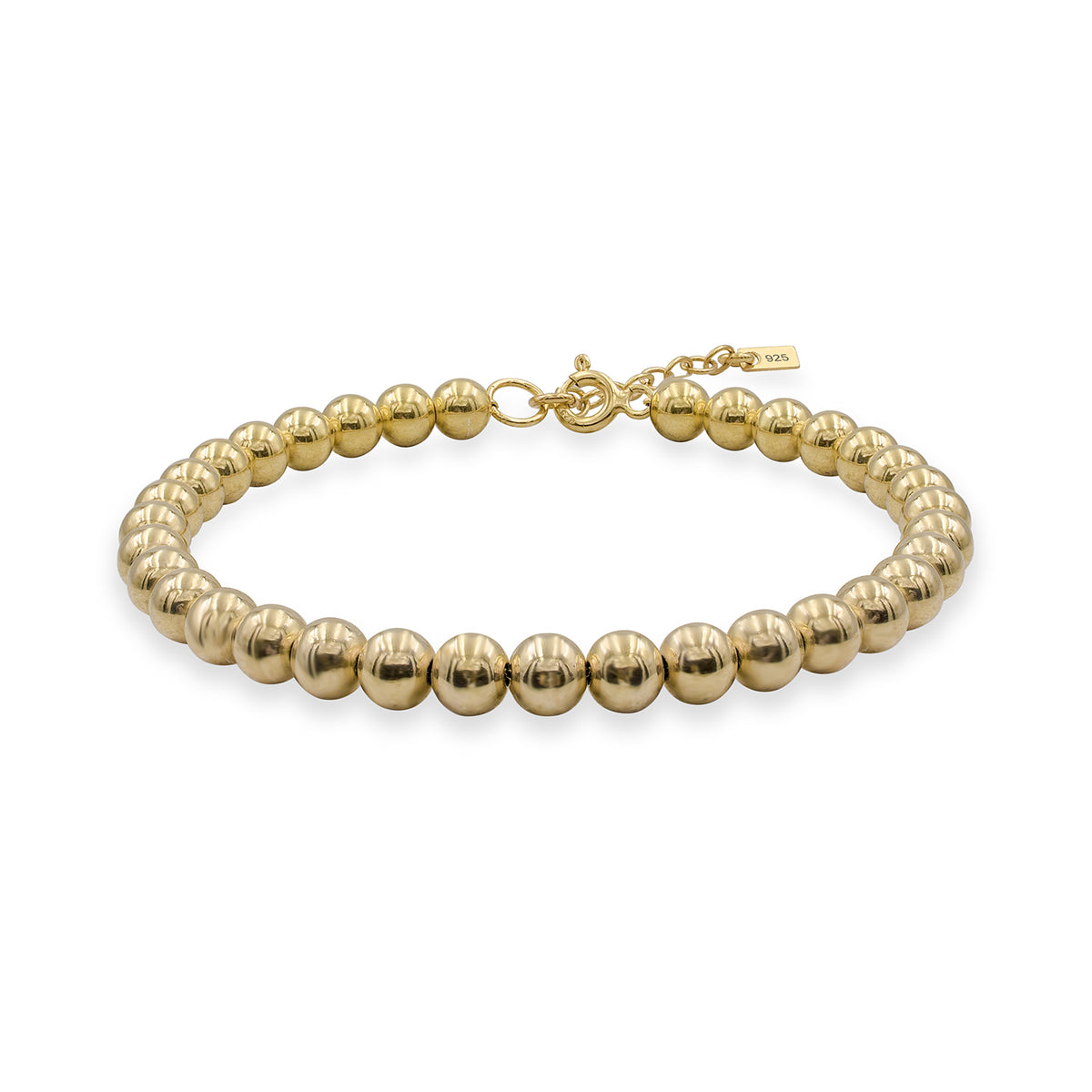 Bratara cu bilute argint Molecule Five - placata aur galben 18K