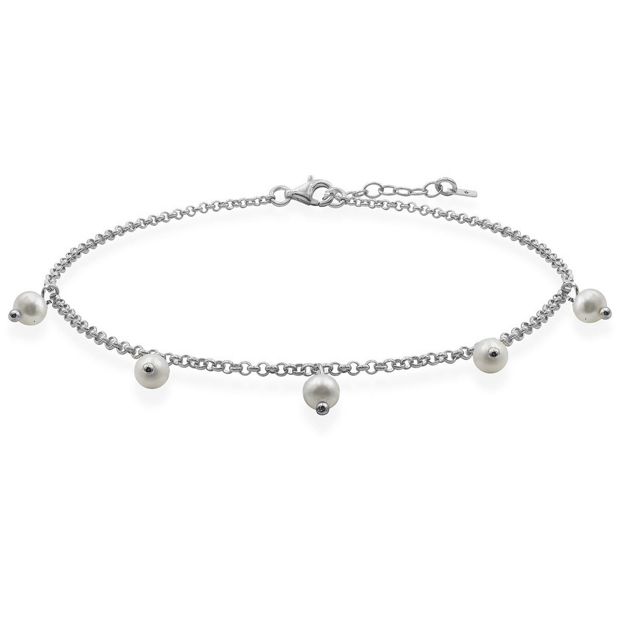 Bratara de picior argint cu perle Lady o'clock