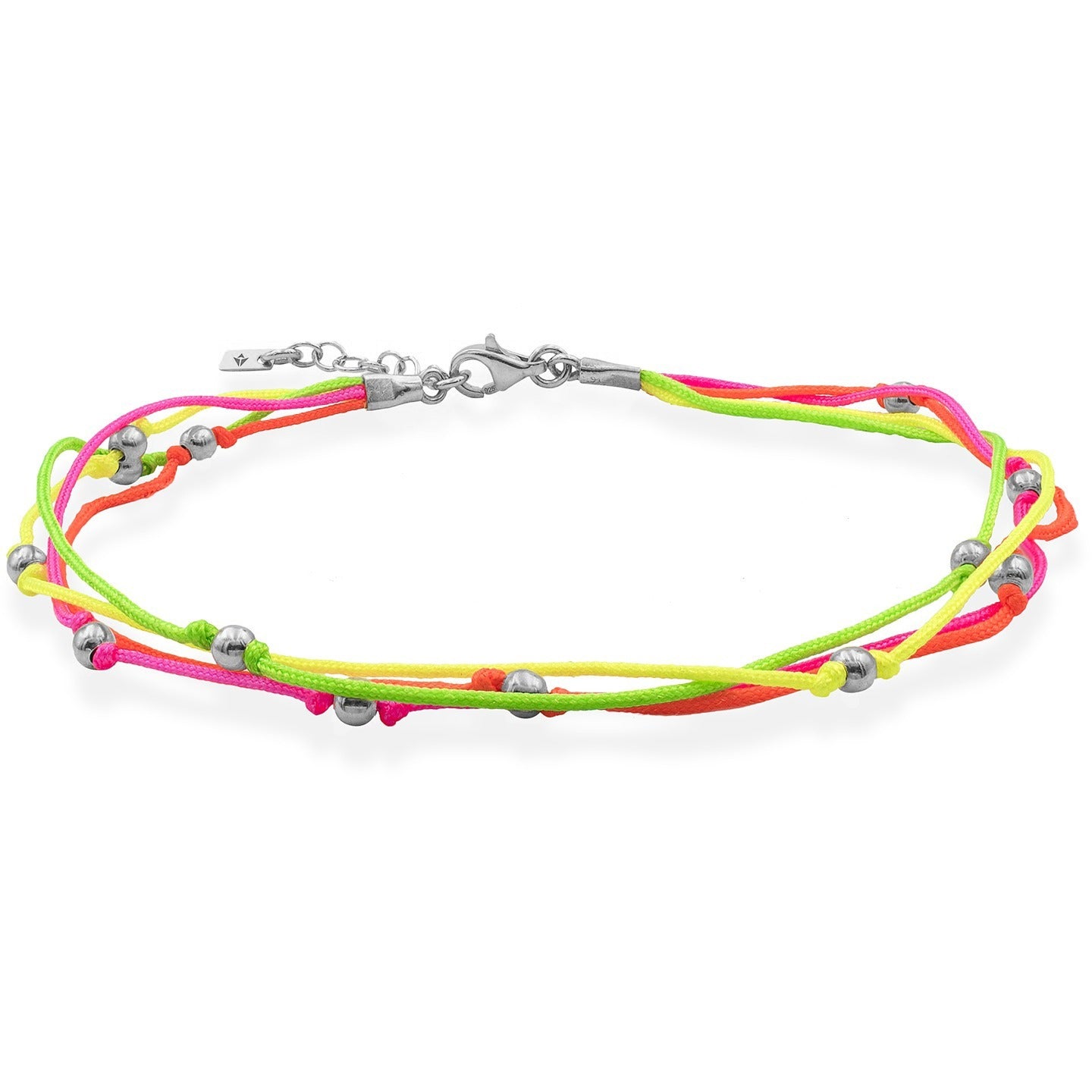 Bratara de picior argint mix snur neon Set You Free