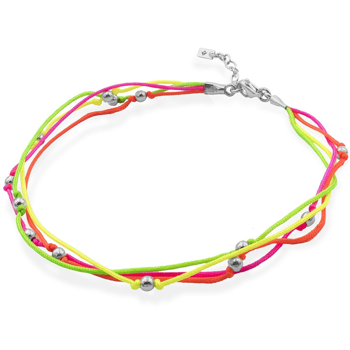 Bratara de picior argint mix snur neon Set You Free