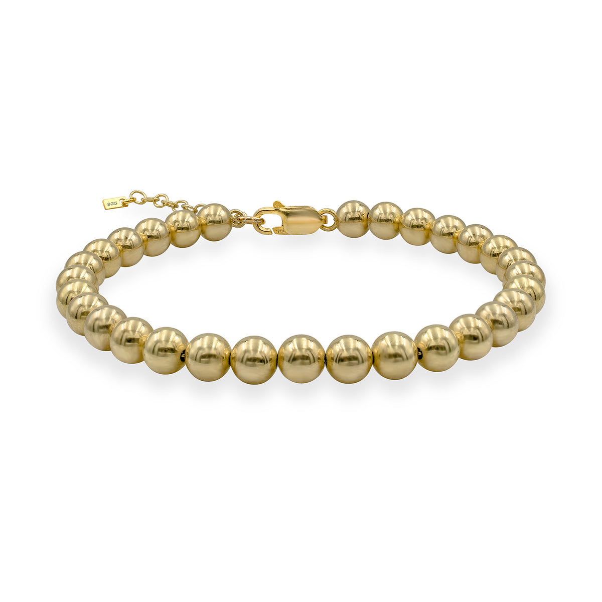 Bratara cu bilute argint Molecule Six - placata aur galben 18K