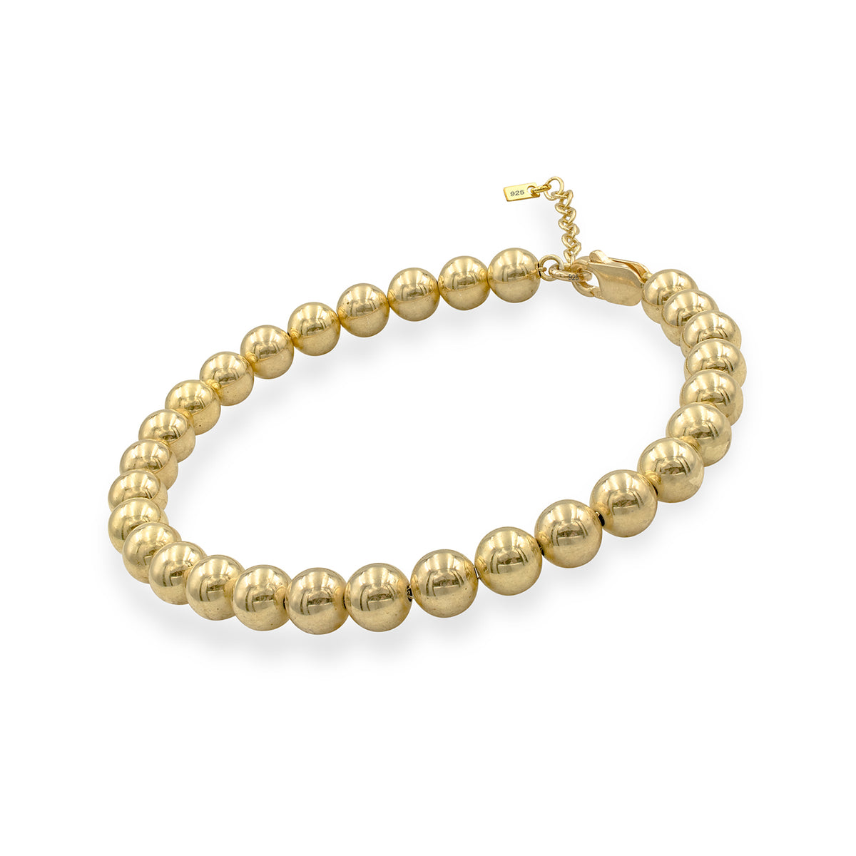 Bratara cu bilute argint Molecule Six - placata aur galben 18K