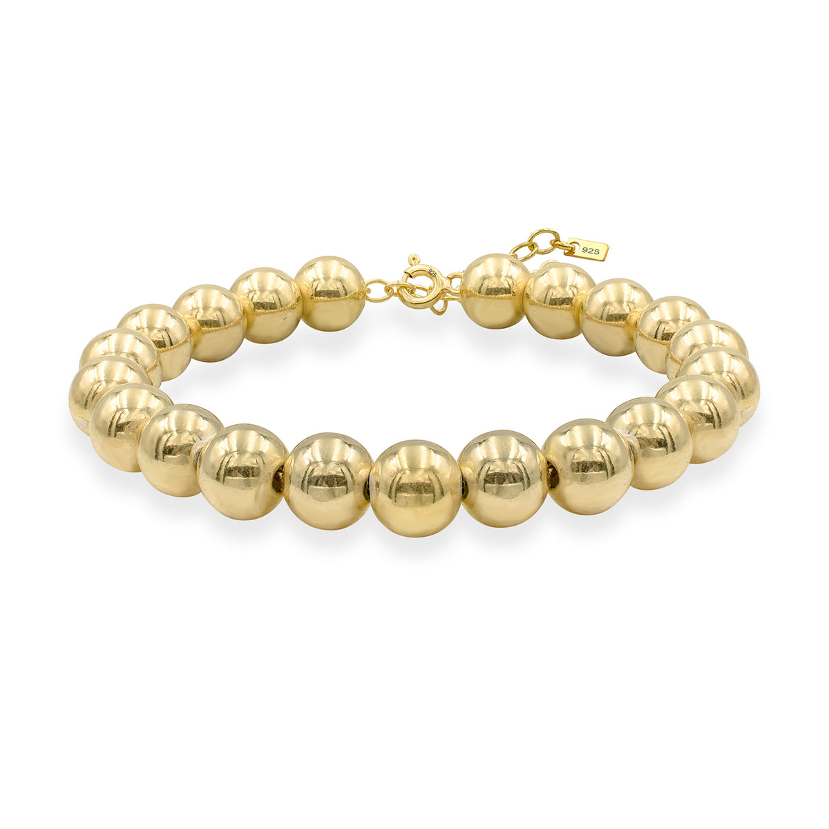 Bratara cu bilute argint Molecule Eight - placata aur galben 18K