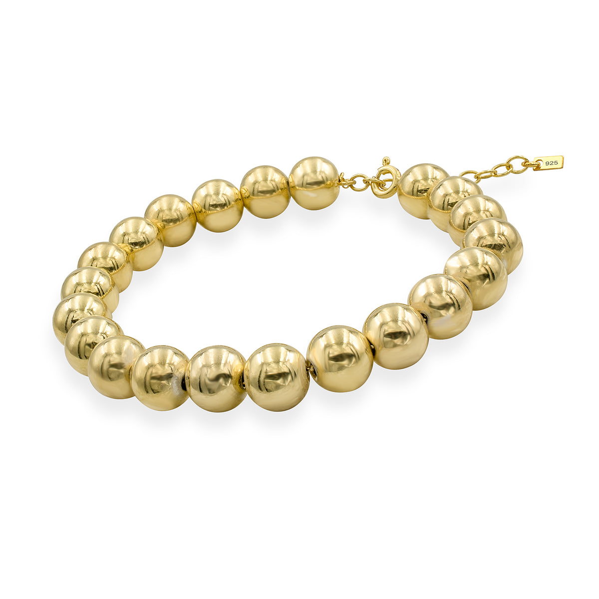 Bratara cu bilute argint Molecule Eight - placata aur galben 18K