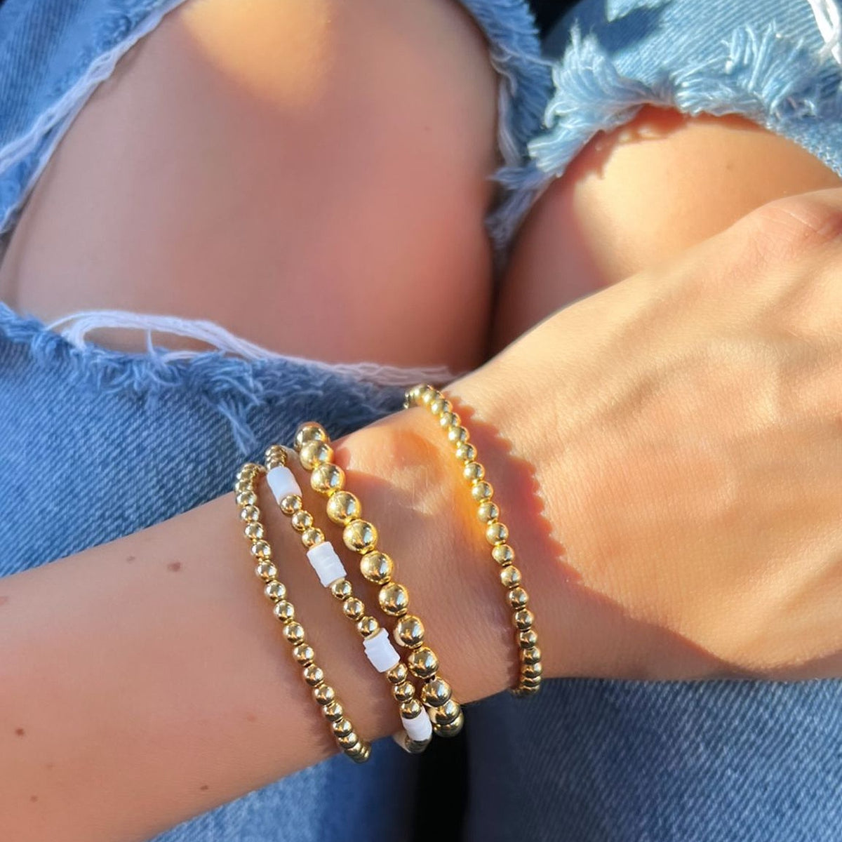 Bratara cu bilute argint Molecule Eight - placata aur galben 18K