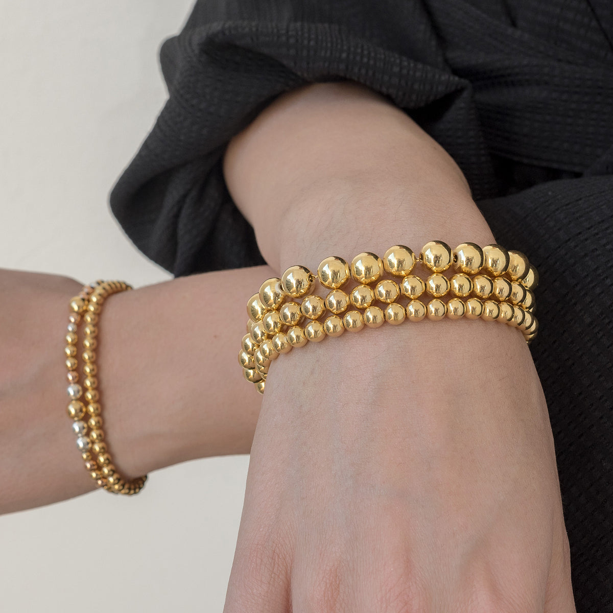 Bratara cu bilute argint Molecule Eight - placata aur galben 18K