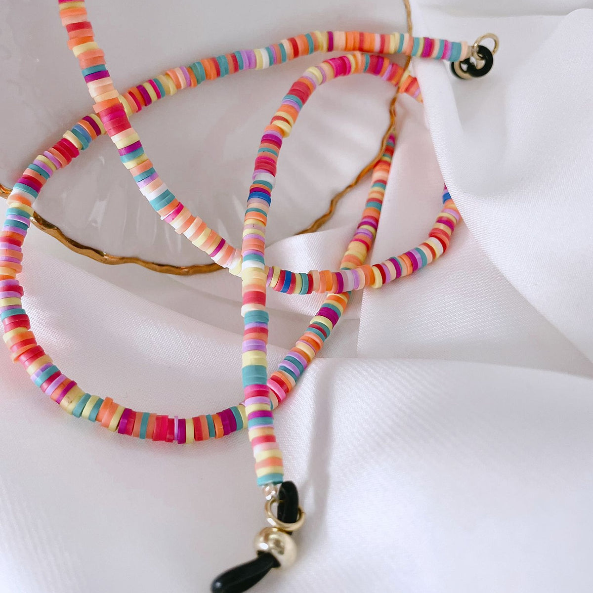 Lant ochelari argint Rainbow - placat aur galben 18K