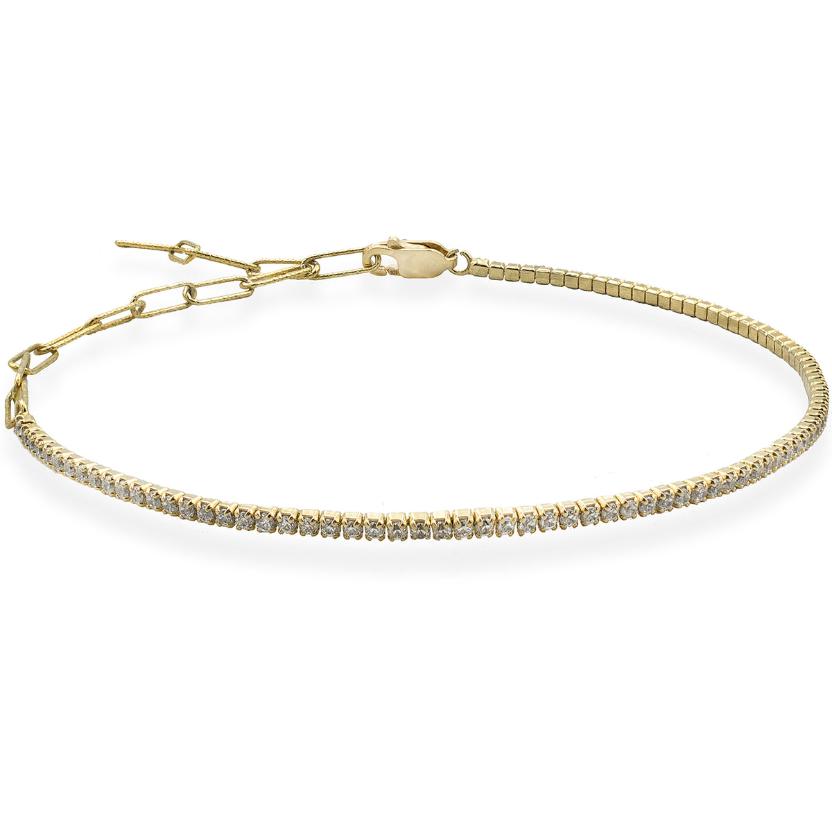Bratara de picior argint Tennis Basic Spark - placata aur galben 18K