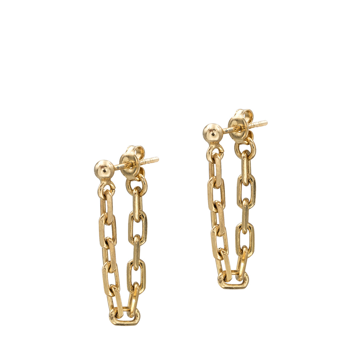 Cercei argint lant Do or Do Not - placati aur galben 18K
