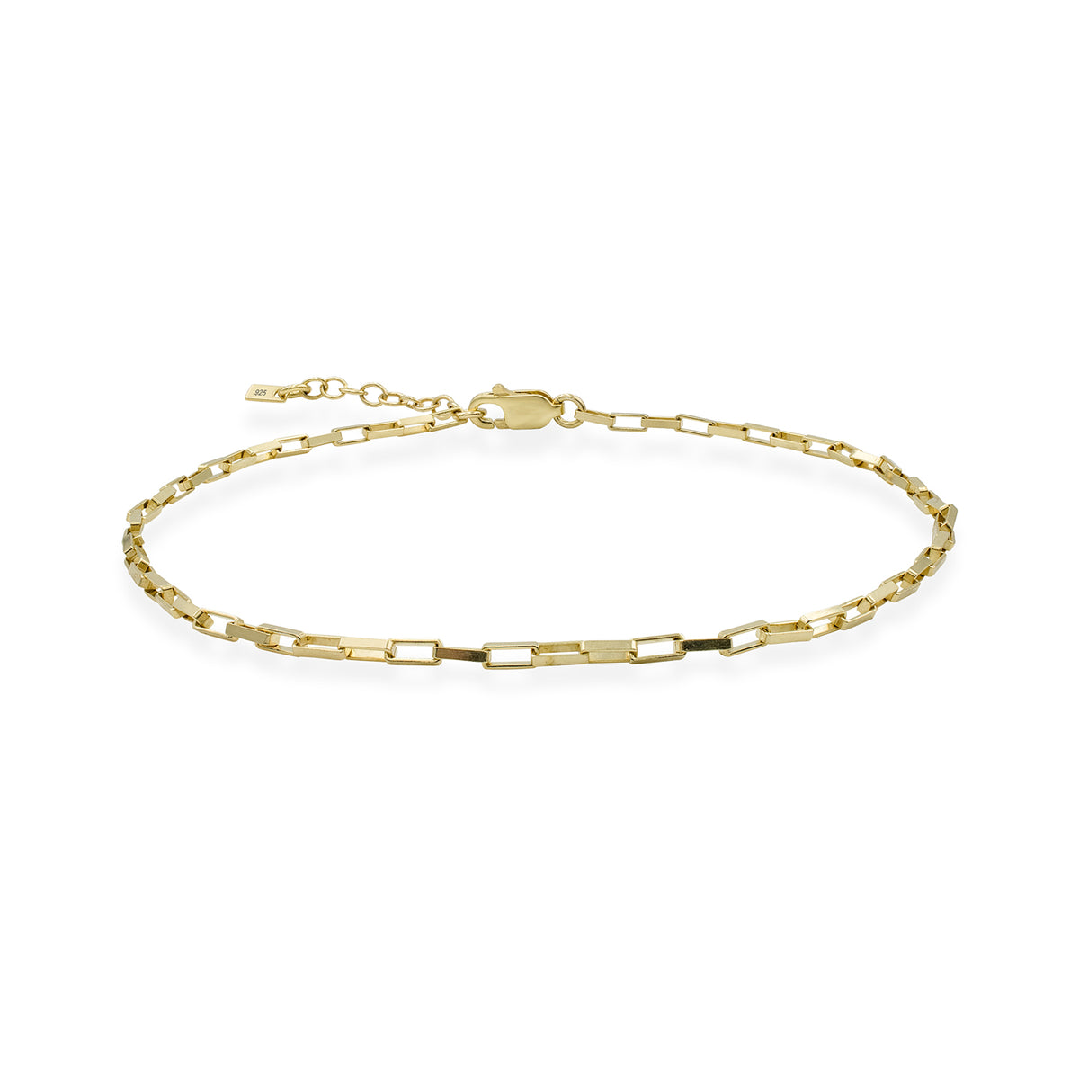 Bratara argint lant Link Link - placata aur galben 18K