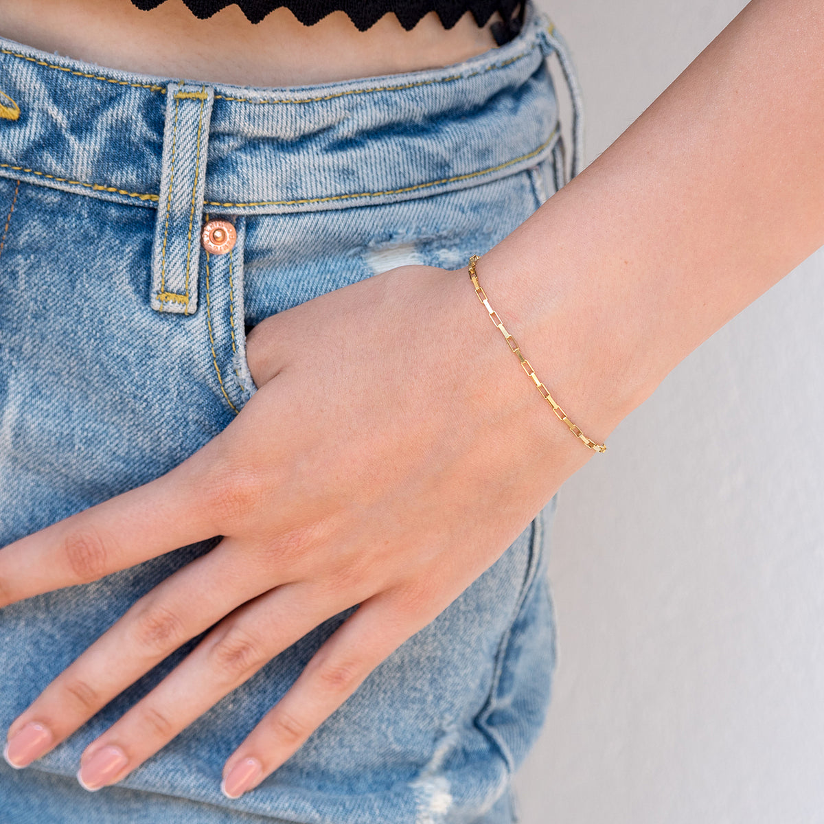 Bratara argint lant Link Link - placata aur galben 18K