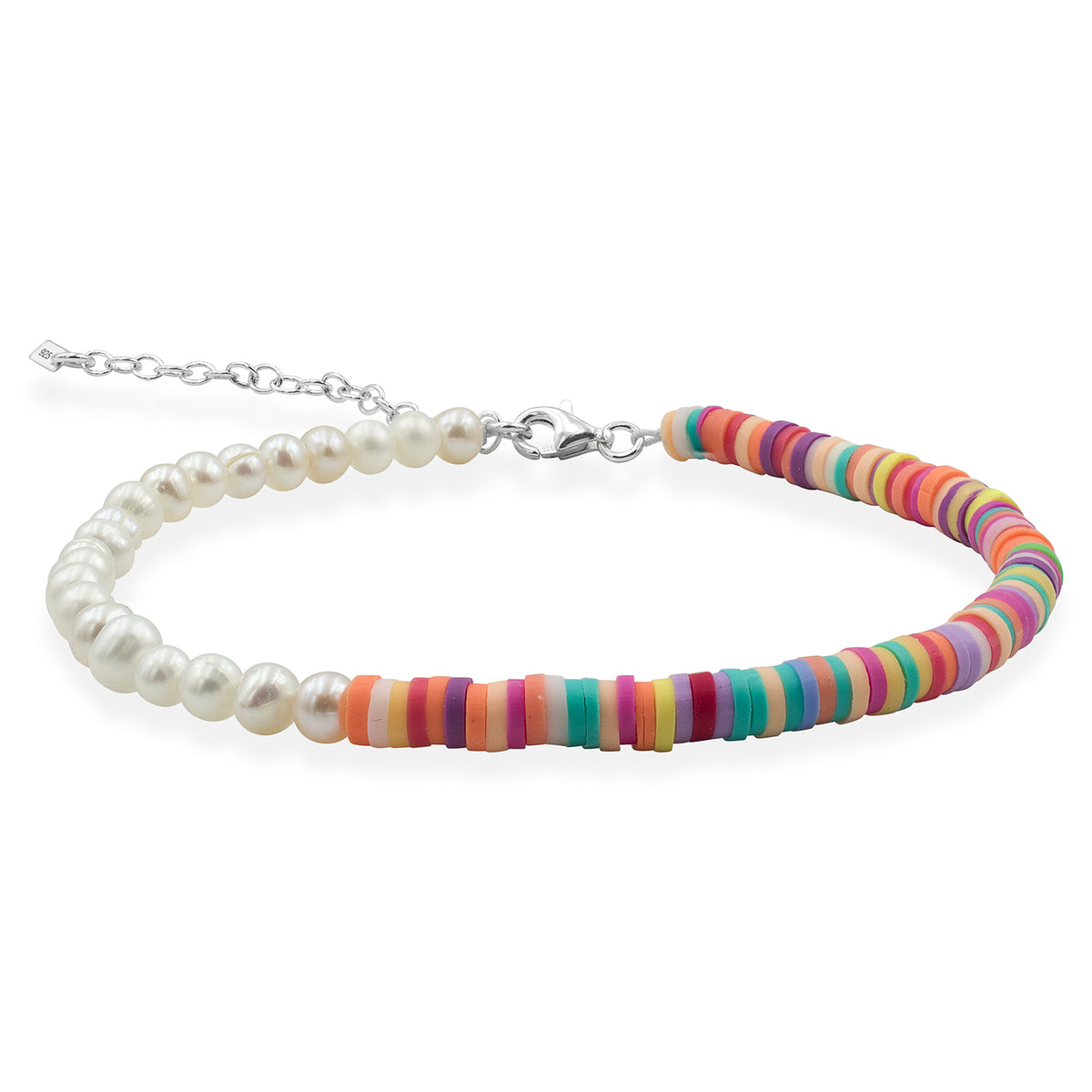 Bratara de picior argint Colours & Pearls
