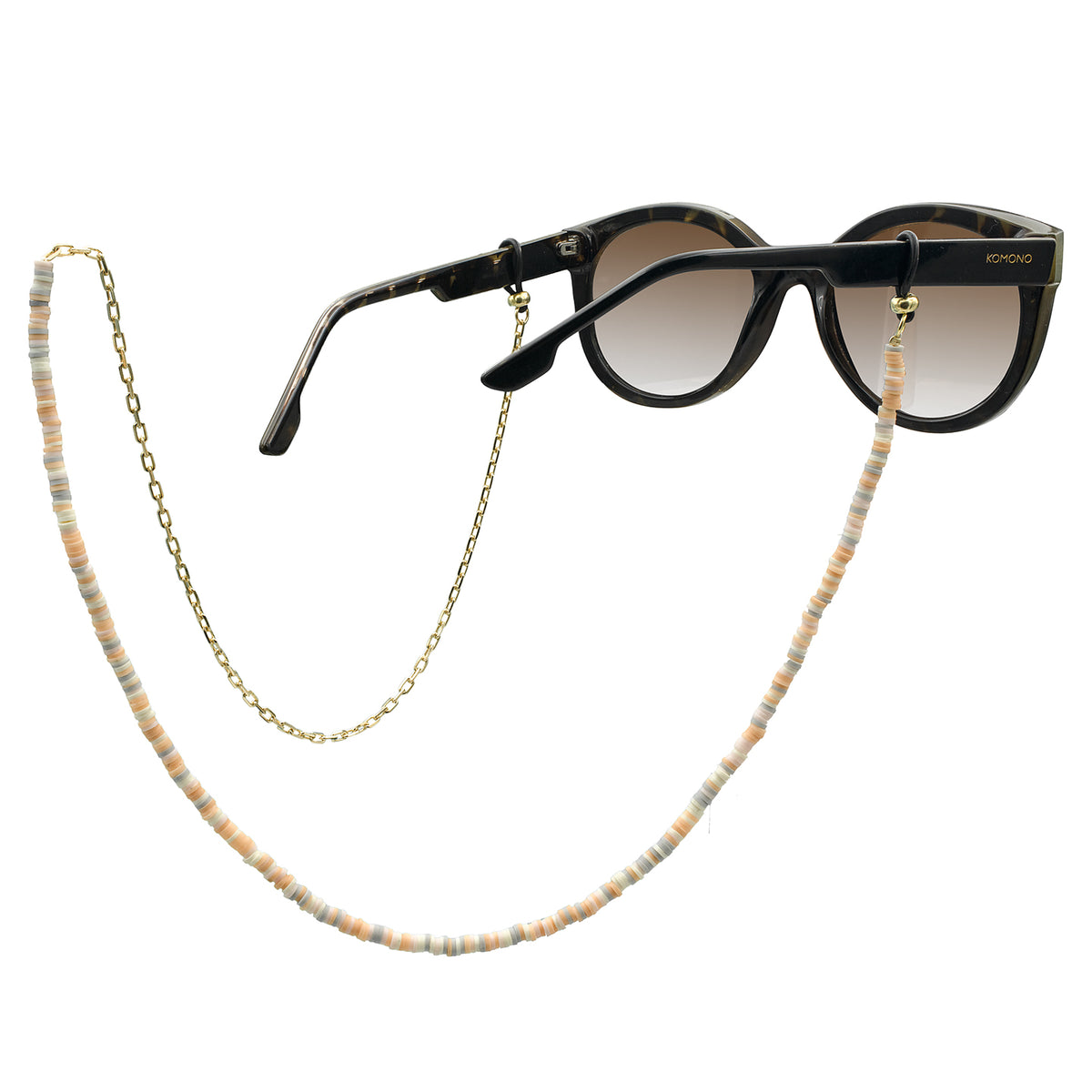 Lant ochelari argint Nude Shades - placat aur galben 18K