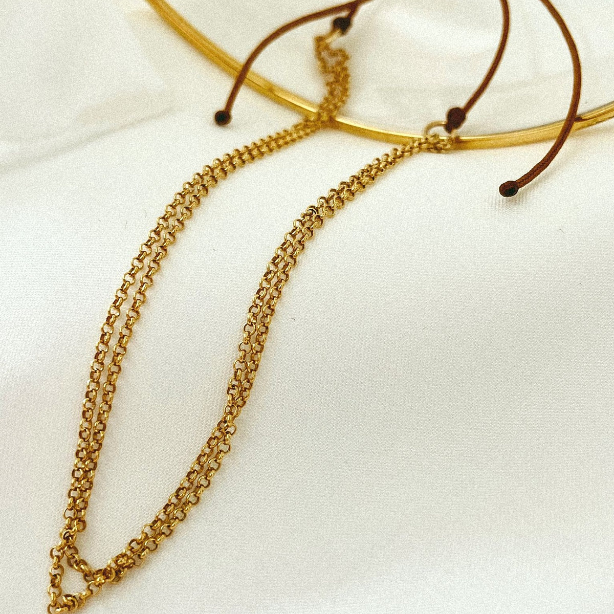 Bratara de picior argint Tan Lines - placata aur galben 18K