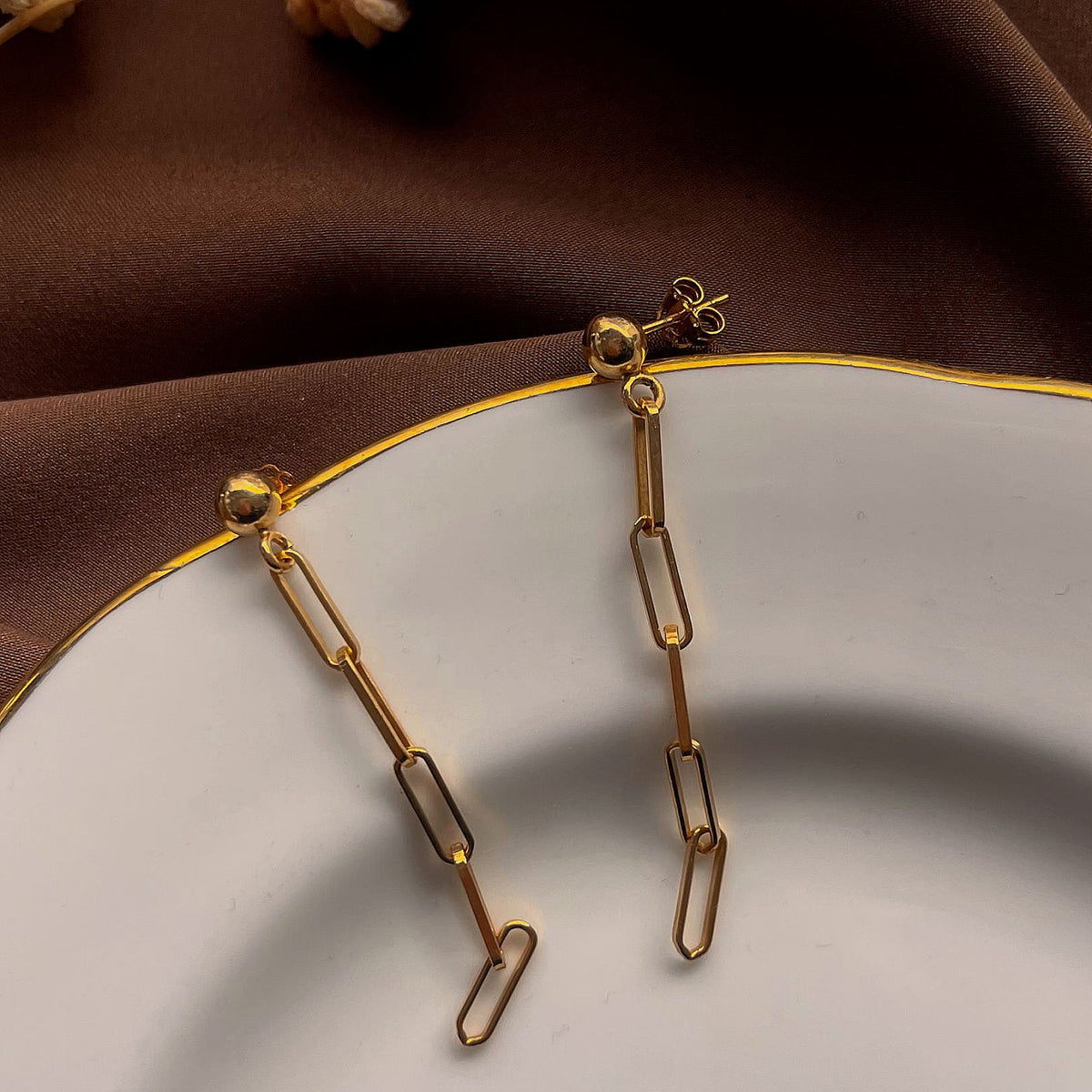 Cercei argint lant Hardwear Jackpot - placati aur galben 18K