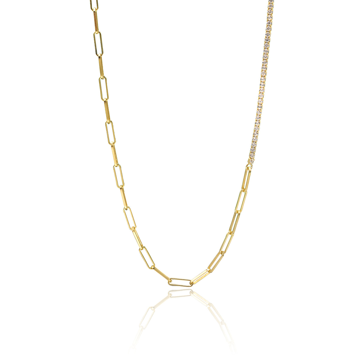 Lantisor tennis argint Marvellous Sparkle - placat aur galben 18K