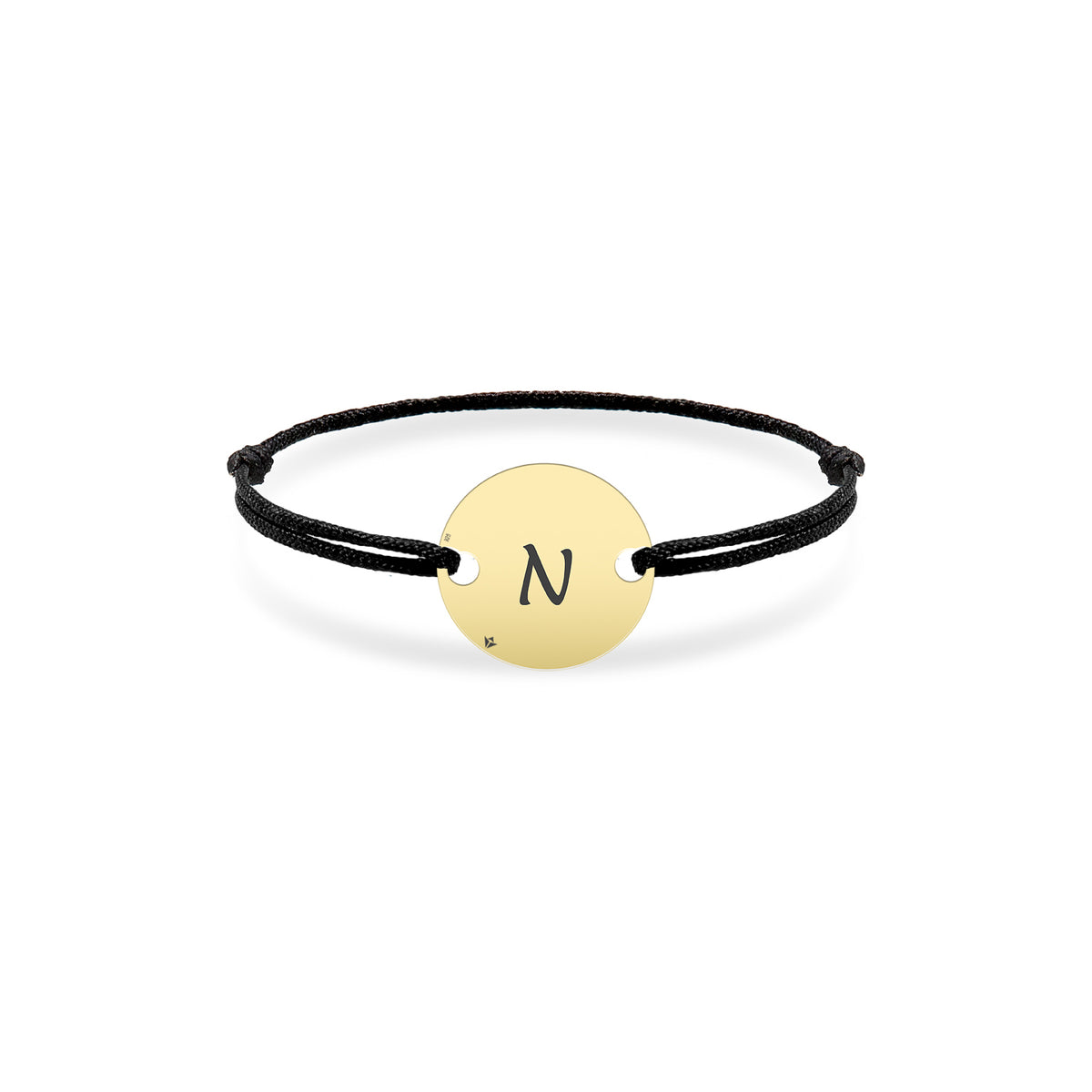 Inel snur reglabil argint Lucky Coin - placat aur galben 18K