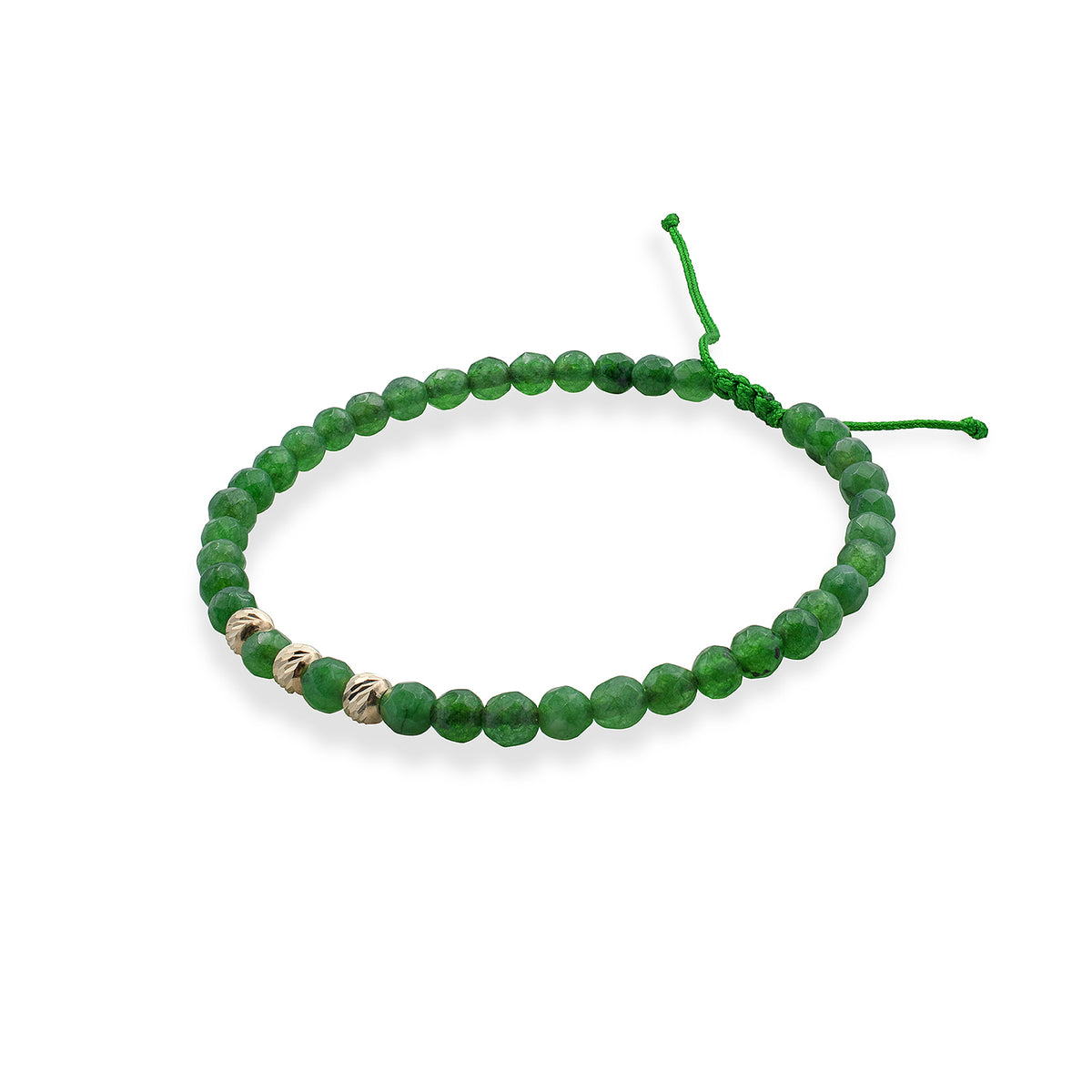 Bratara pietre semipretioase agat verde fatetat si aur August Stone