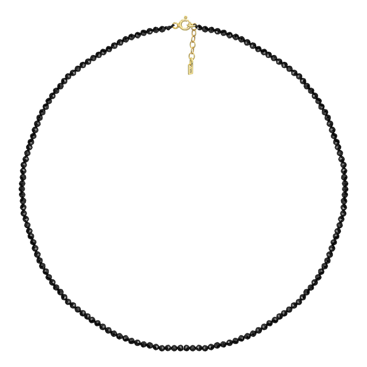Colier argint cu pietre negre Only Black - placat aur galben 18K