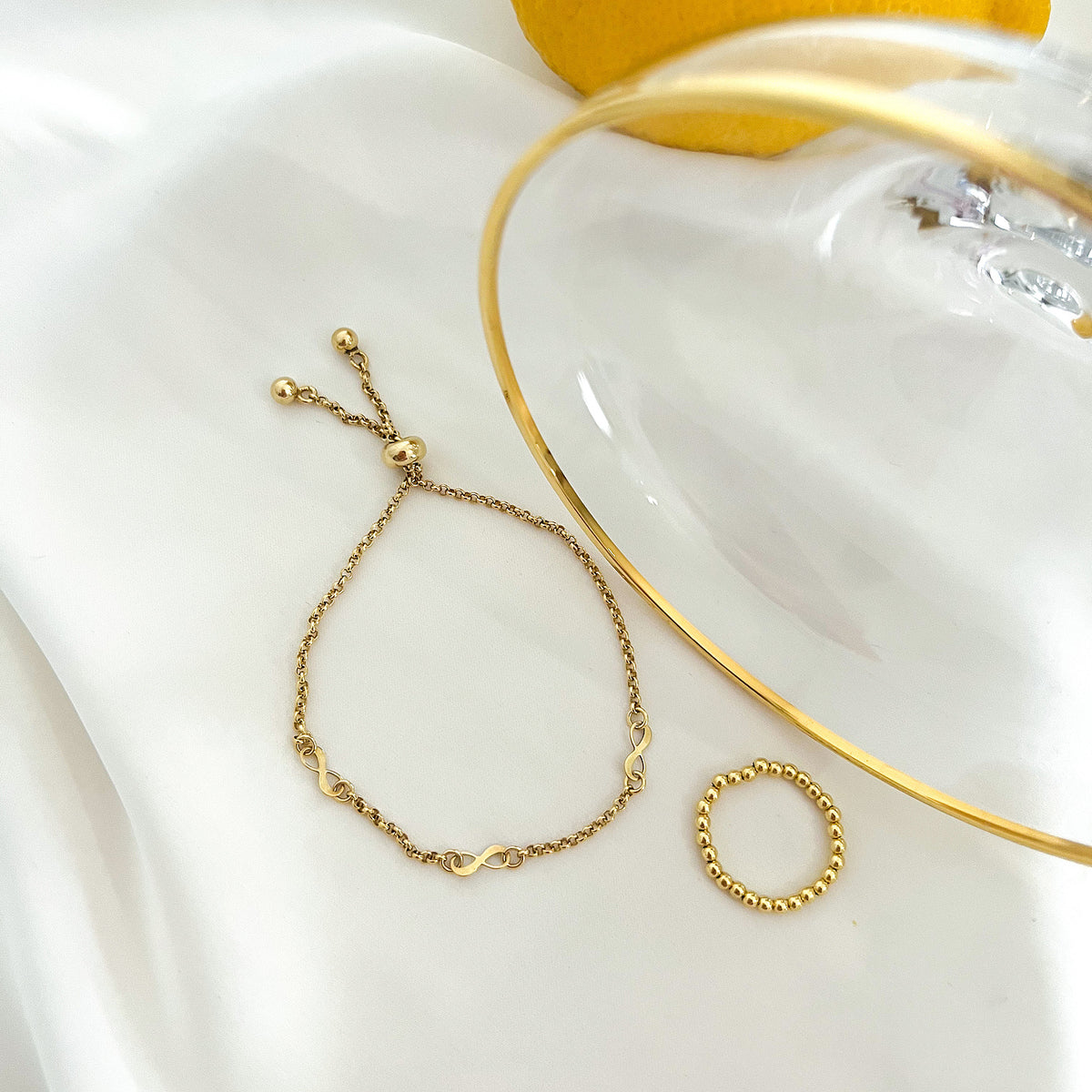 Bratara argint cu infiniti Deep Thoughts - placata aur galben 18K