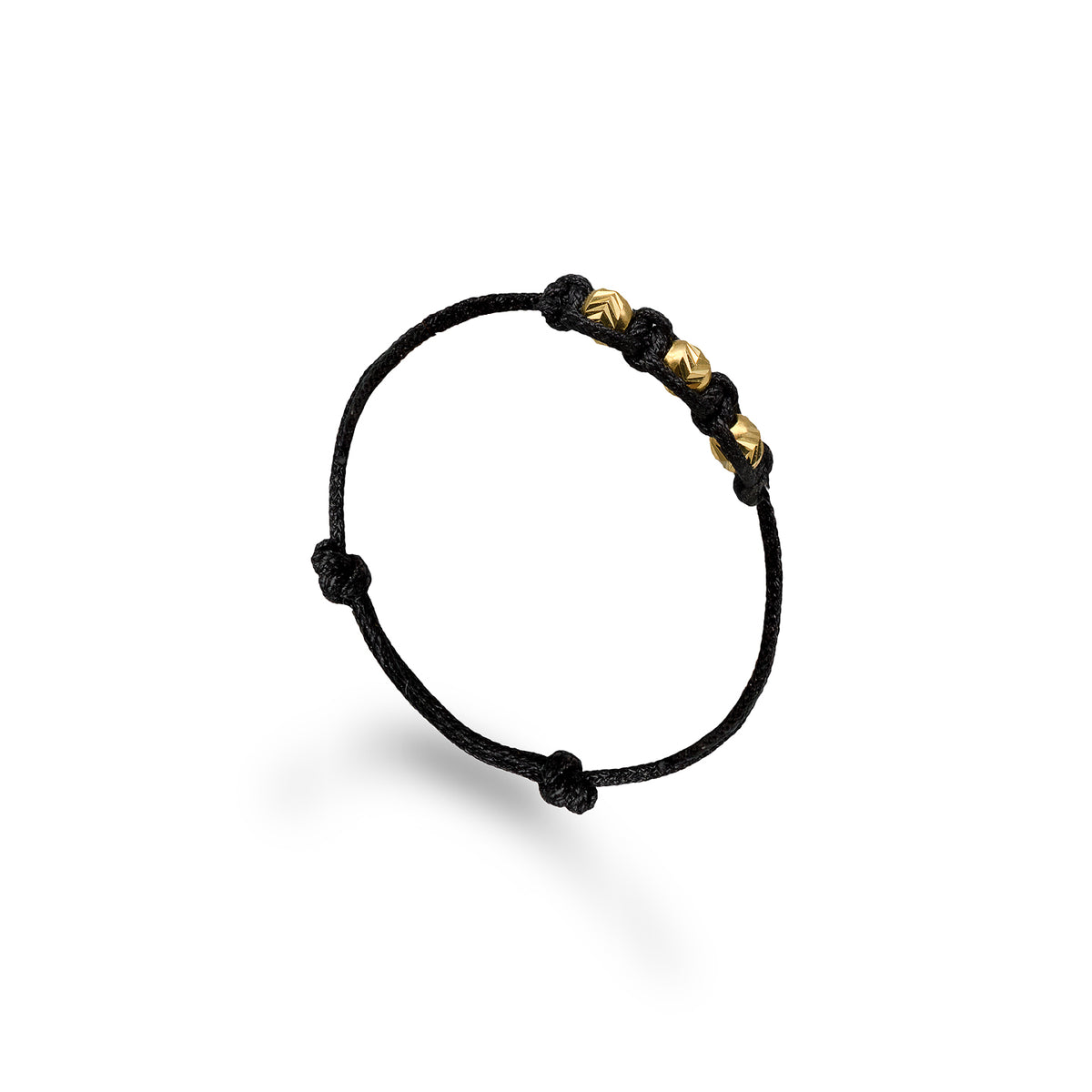 Inel snur reglabil argint Three Seconds - placat aur galben 18K