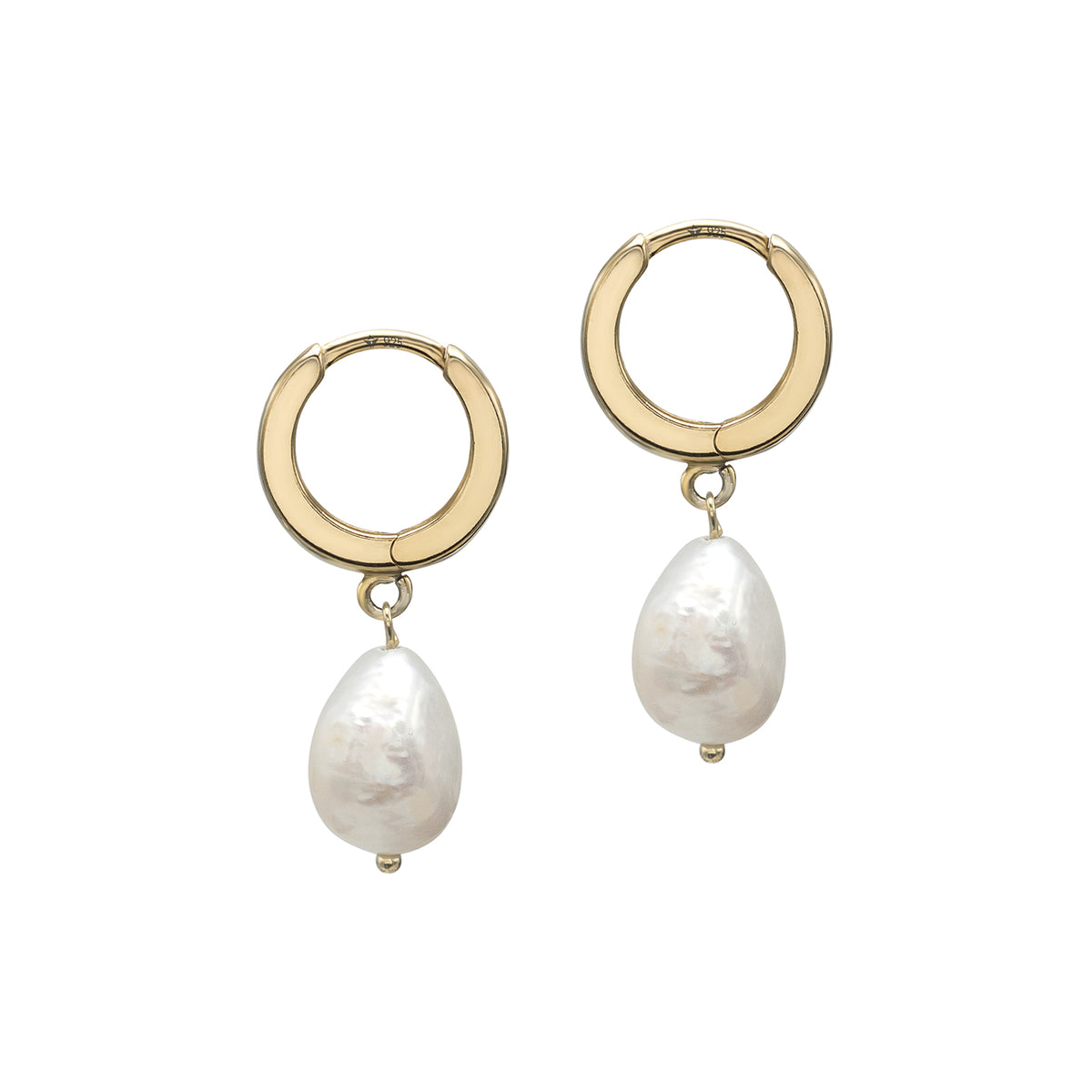 Cercei argint cu perla Unreal Beauty - placati aur galben 18K