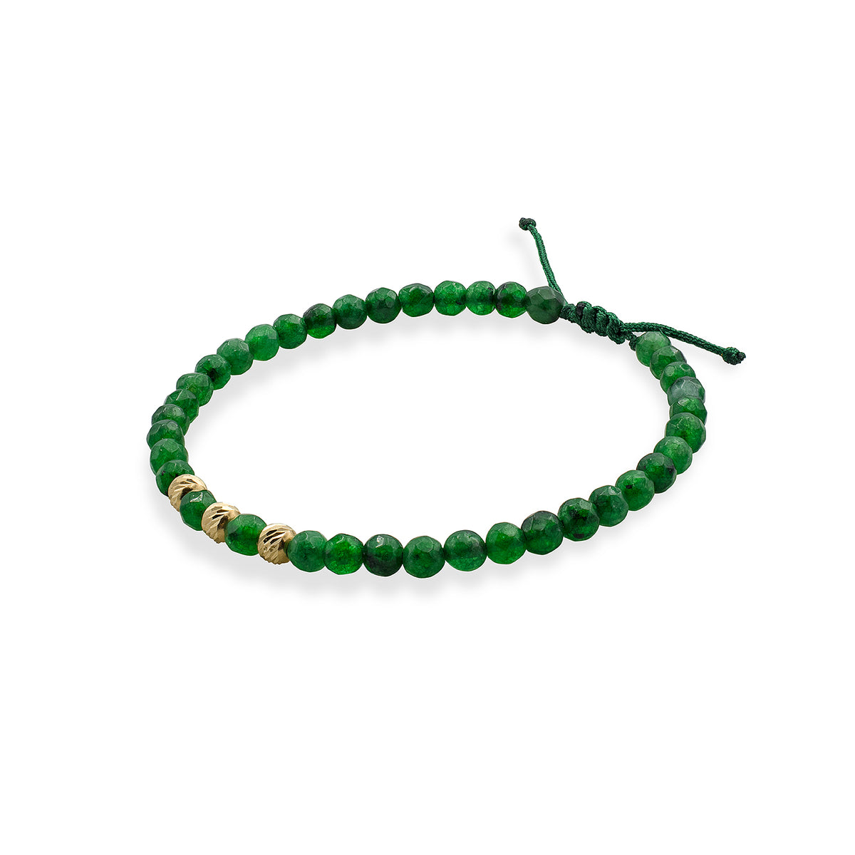 Bratara pietre semipretioase agat verde smarald fatetat si aur May Stone