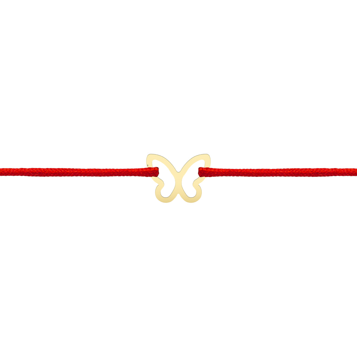 Bratara Martisor Aur 14K, snur rosu si fluture