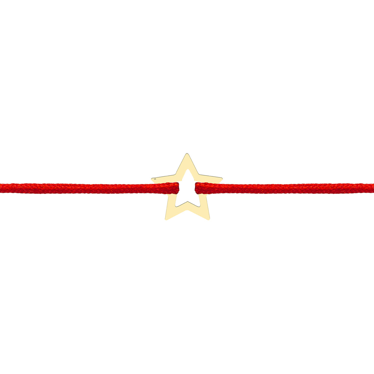 Bratara Martisor Aur 14K, snur rosu si stea