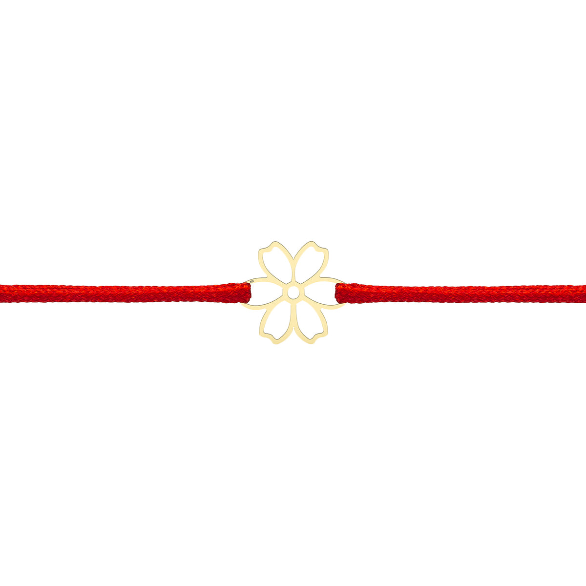 Bratara Martisor Aur 14K, snur rosu si floare