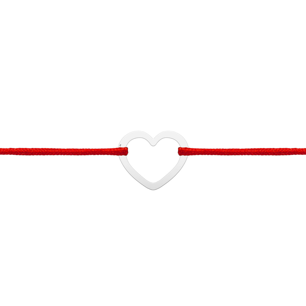 Bratara Martisor Argint 925, snur rosu si inima