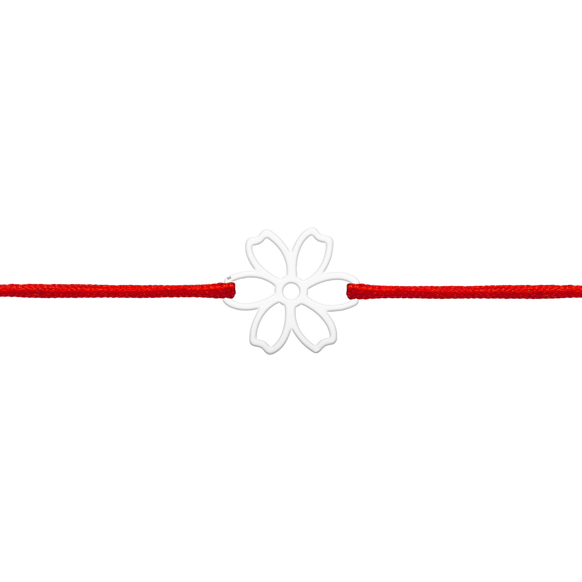 Bratara Martisor Argint 925, snur rosu si floare