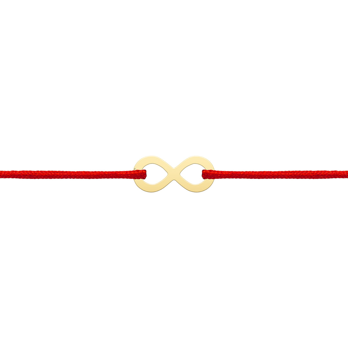 Bratara Martisor Argint 925, snur rosu si infinit - placat aur galben 18K