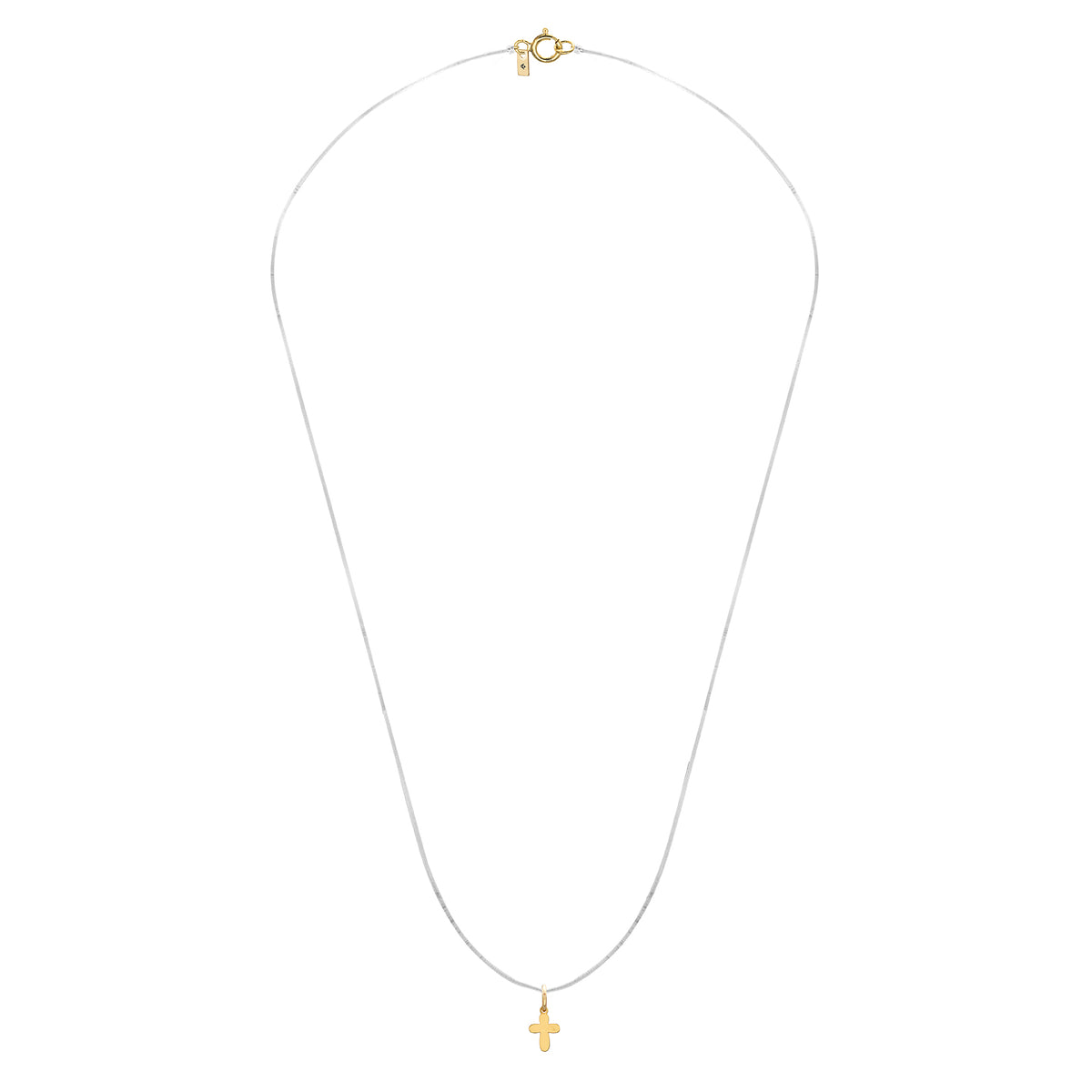 Lantisor cu fir transparent si pandantiv aur GoldCross